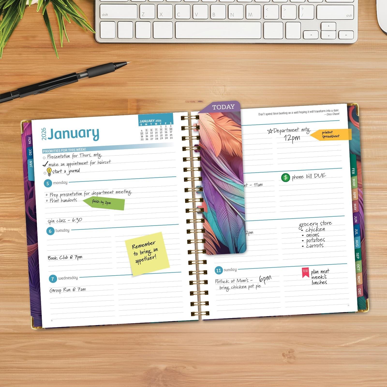 HARDCOVER 2026 Planner, 7″x9″: 14 Months (November 2025 – December 2026), Dai…