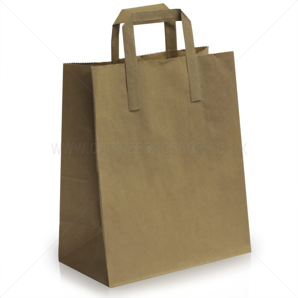 Brown & White Kraft Paper Bags with Handles SOS Food Carrier Takeaway Party Bags