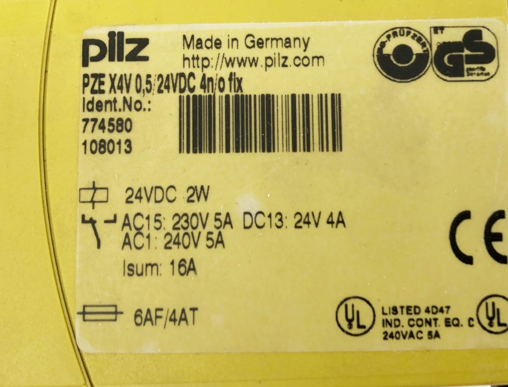 New Pilz PZE X4V 0,5/24VDC 4N/O FIX Safety Relay 24VDC 2W 774580