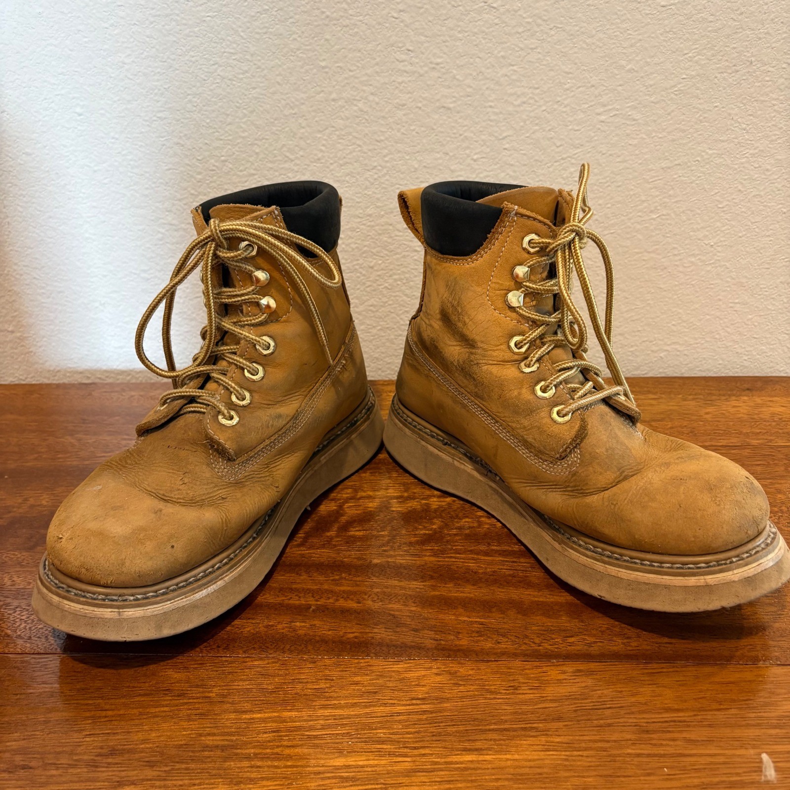 DieHard Work Boots Tan Leather Lace Up Lace Up Cap Toe Mens Workwear Size 7.5 D