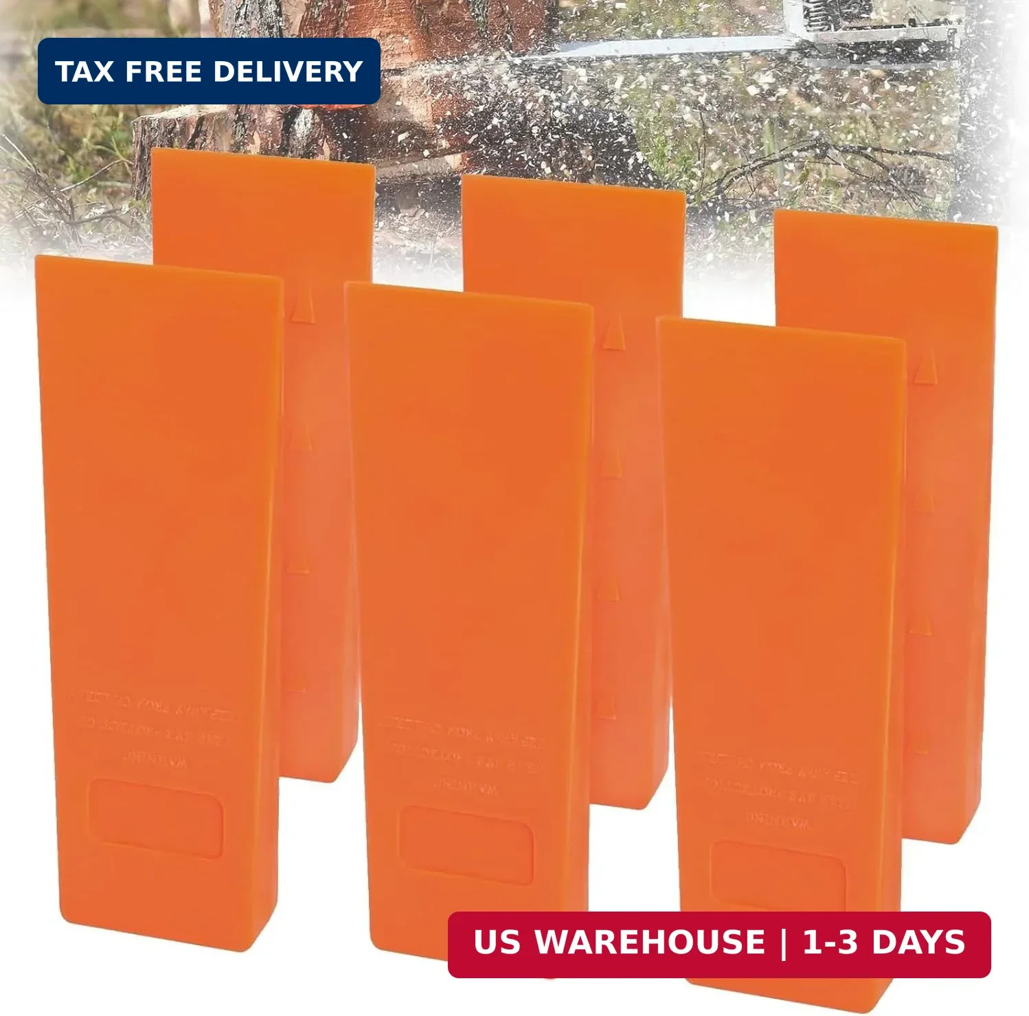 10″ Felling Wedges with Spikes, Orange ABS Plastic Tree Felling Wedges | Spiked