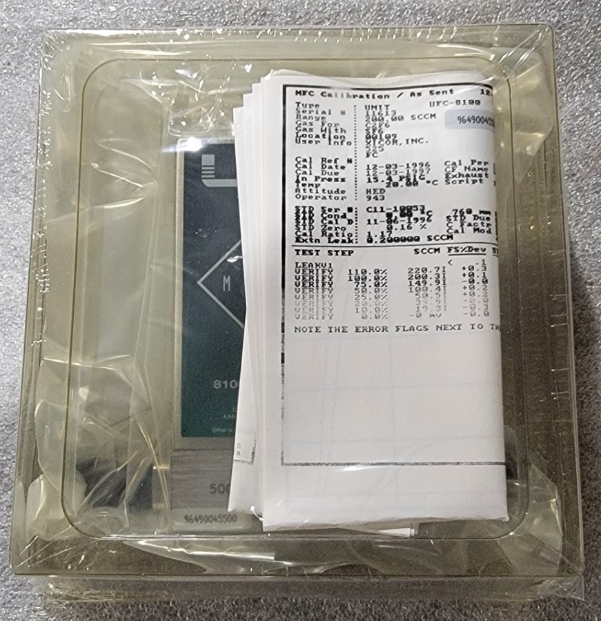 Unit Instruments UFC-8100 MFC w/Certs (NOS) – See details for Gas/Range Avail