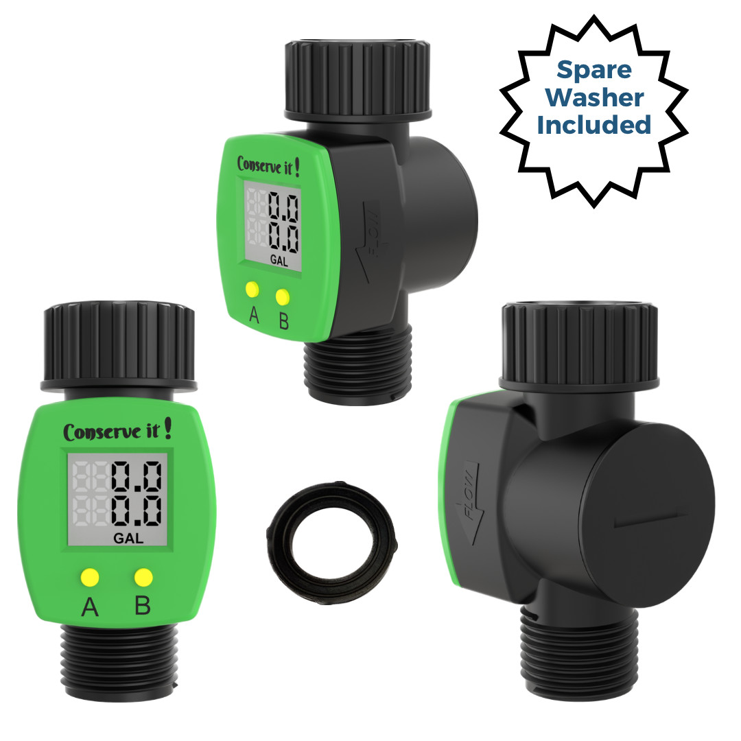 Water Flow Meter for Garden Hose for Watering or Filling RV Tank – Monitor Usage