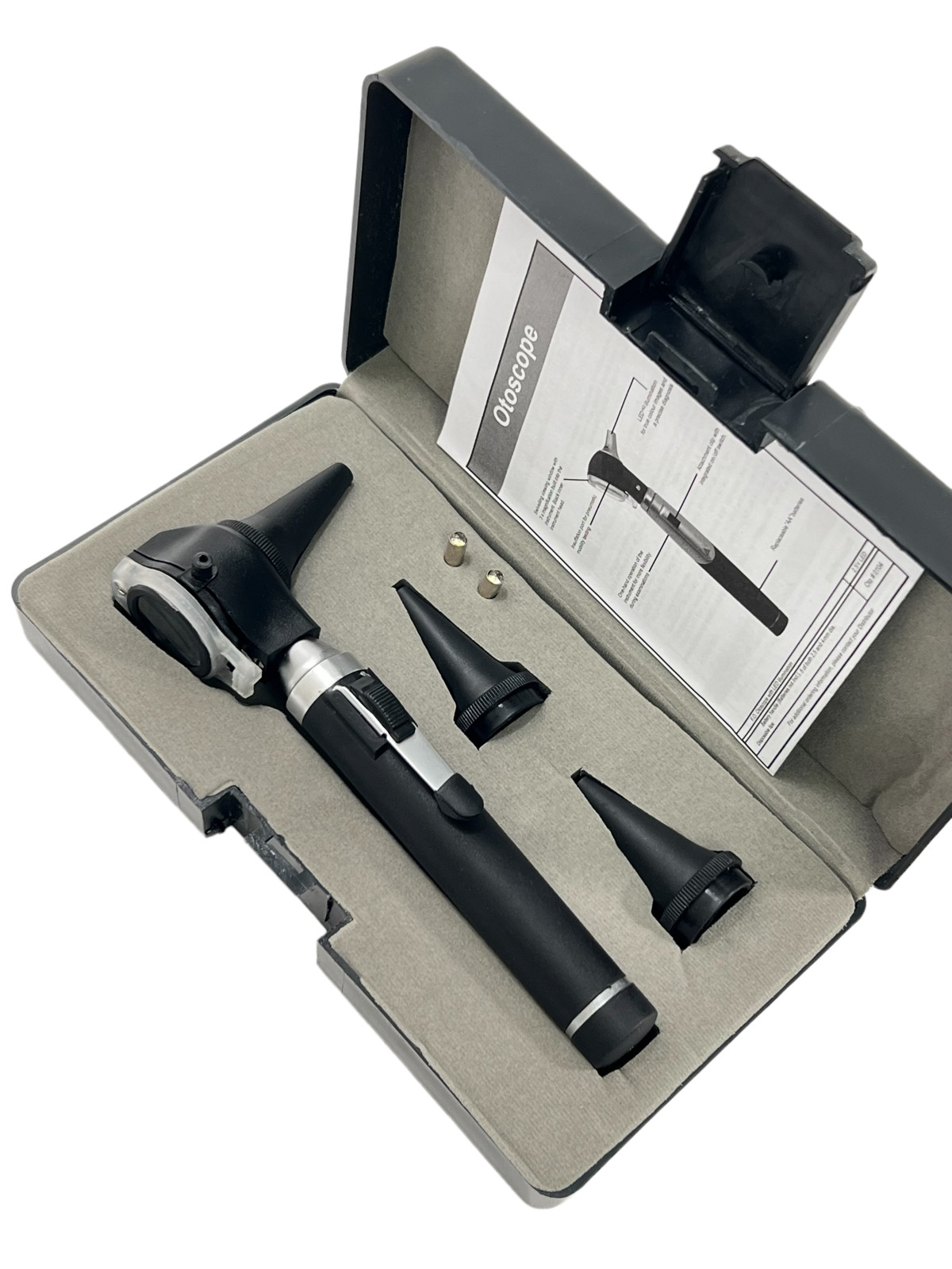 NEW PREMIUM LED BRIGHT LIGHT 4X Otoscope ENT Diagnostic Set + 2 FREE BULB
