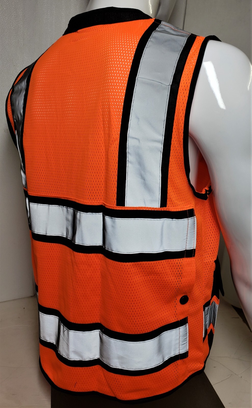 FX HIGH VISIBILITY Surveyor Two Tones Orange Safety Vest Mesh front & back