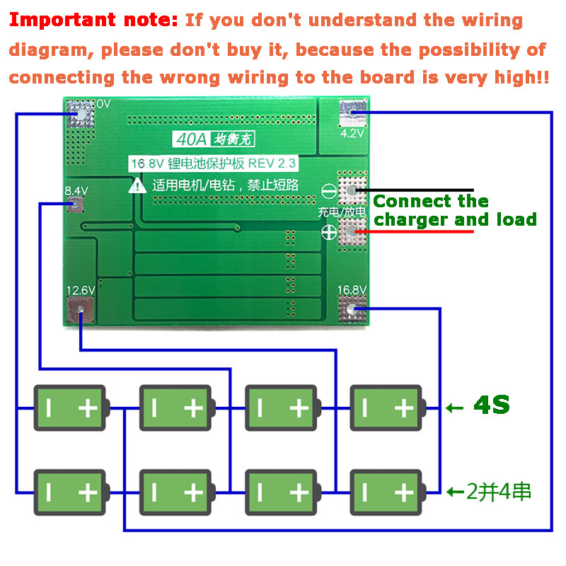 Li-ion Lithium Battery 18650 Charger BMS Protection Board Module 3S 4S, 40A 60A