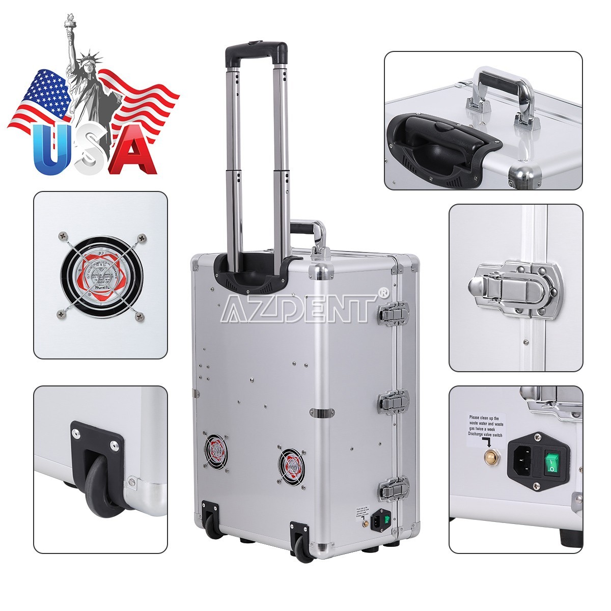 Dental Mobile Delivery Unit with Air Compressor/Suction System/Ultrasonic Scaler