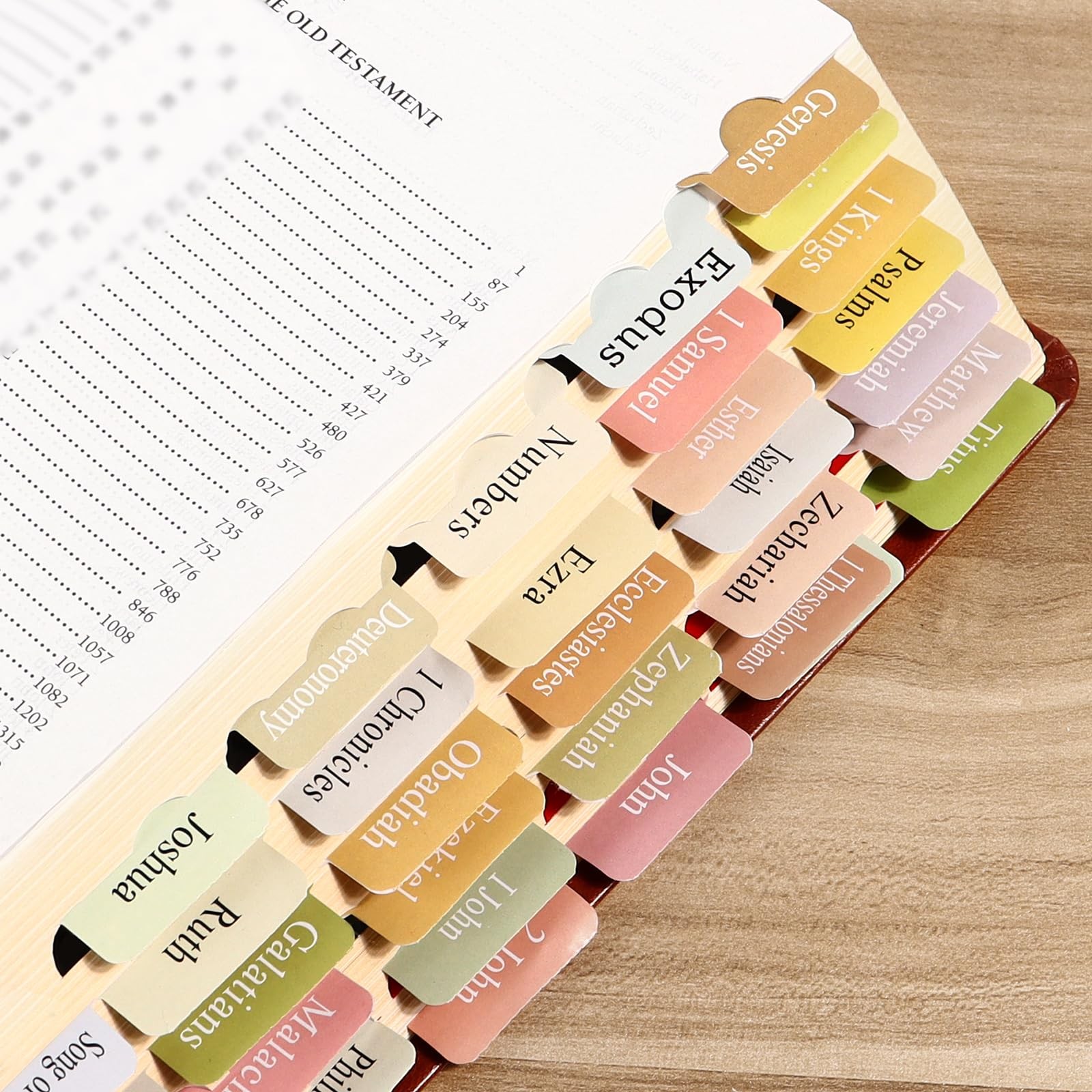 90 Bible Tabs Large Print Easy Read Vintage Boho Study Bookmark Kit Gift