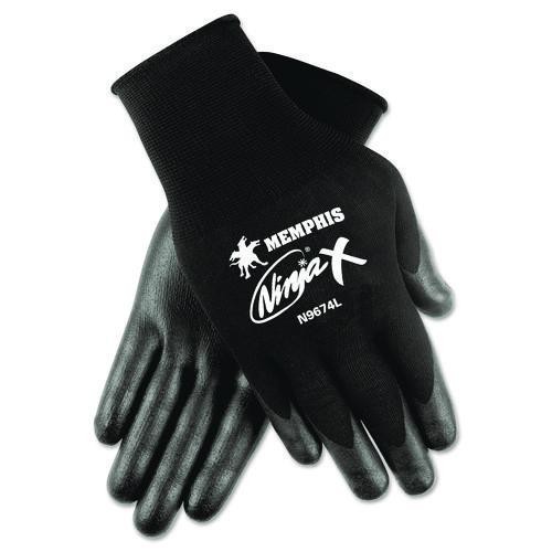 MCR Safety Ninja X Gloves, EN388: 412X, Small, Black, Pair
