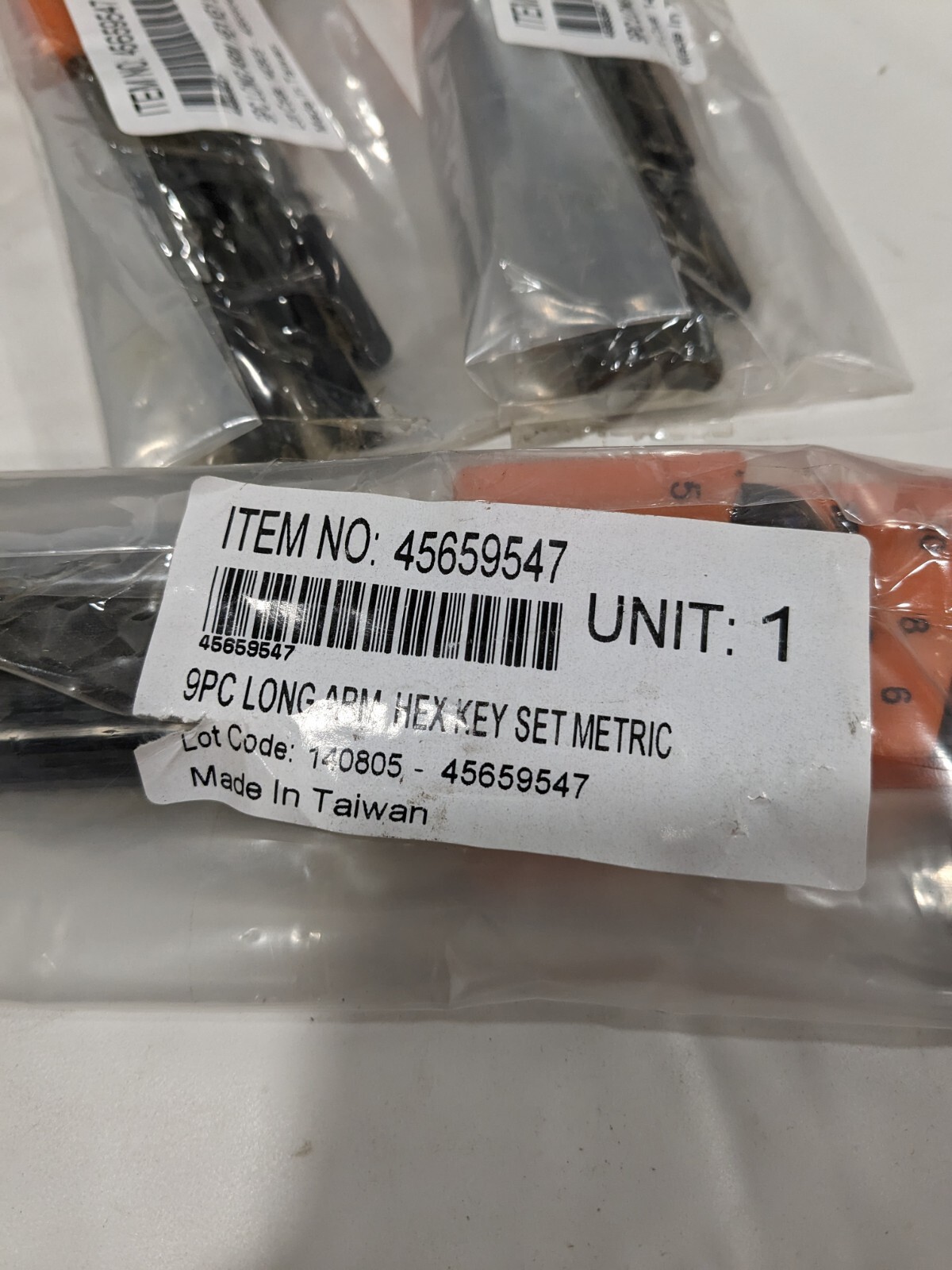 9 Pc Metric Long Arm Hex Key Set Qty 3 45659547