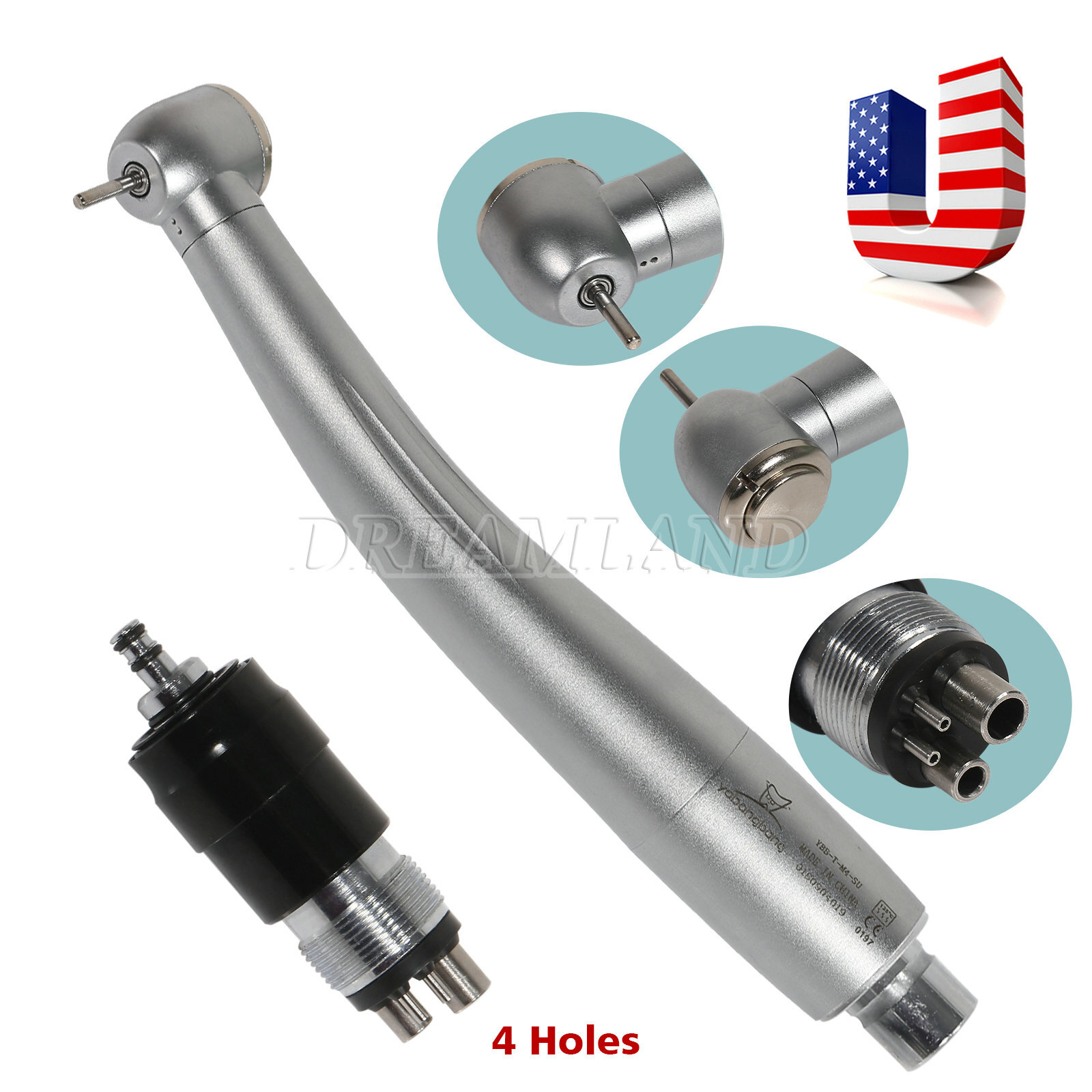 1-5 NSK Style Dental High fast Speed turbine Handpiece with 4 holes Coupler YDNK