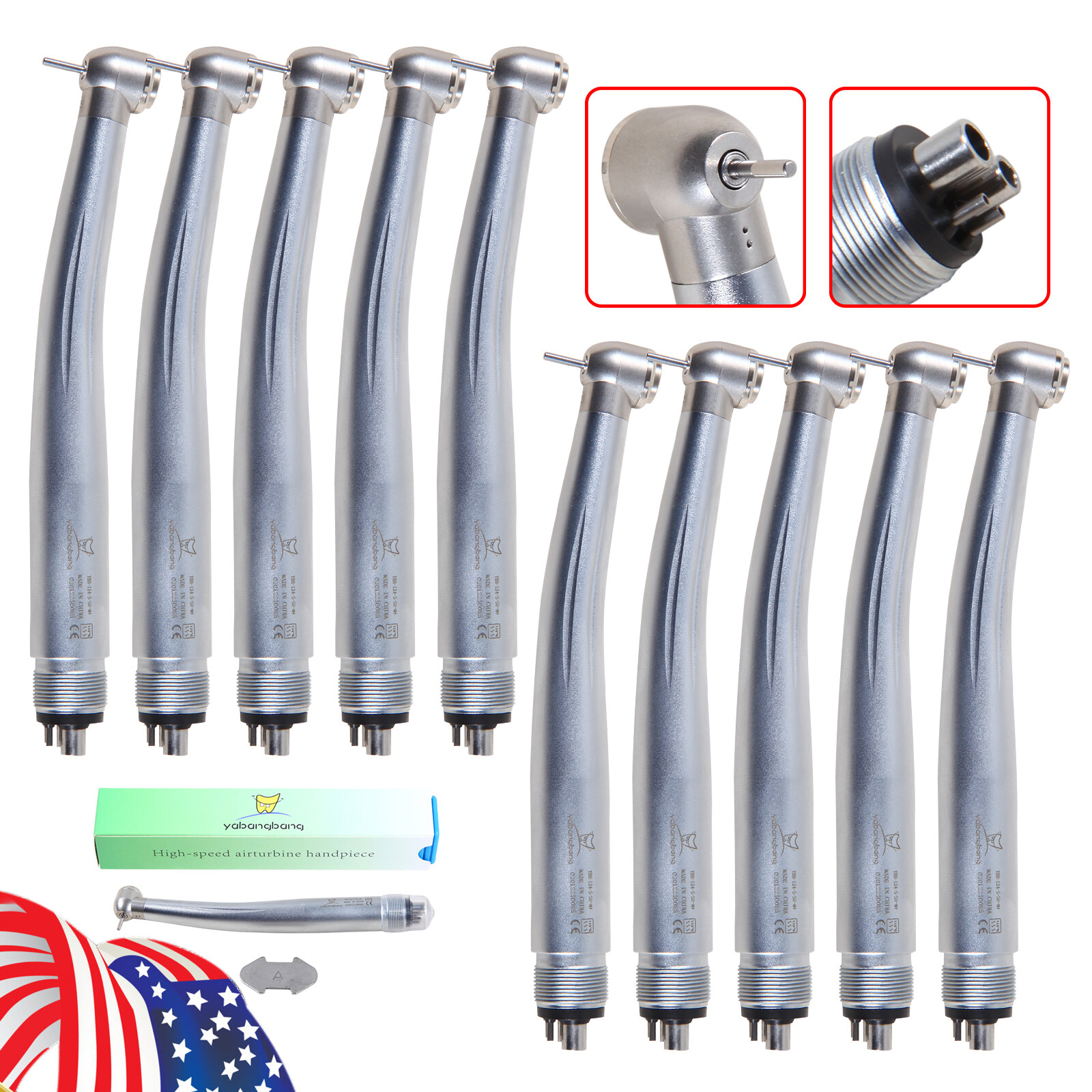 1-10 NSK Pana Max Style Dental High Speed Turbine Handpiece Push 4 Hole YBA4