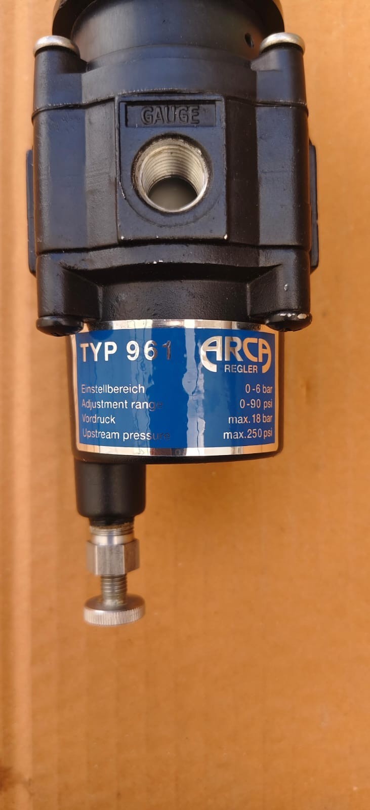 ARCA REGLER TYP 961 0-6 BAR / MAX.250 PSI