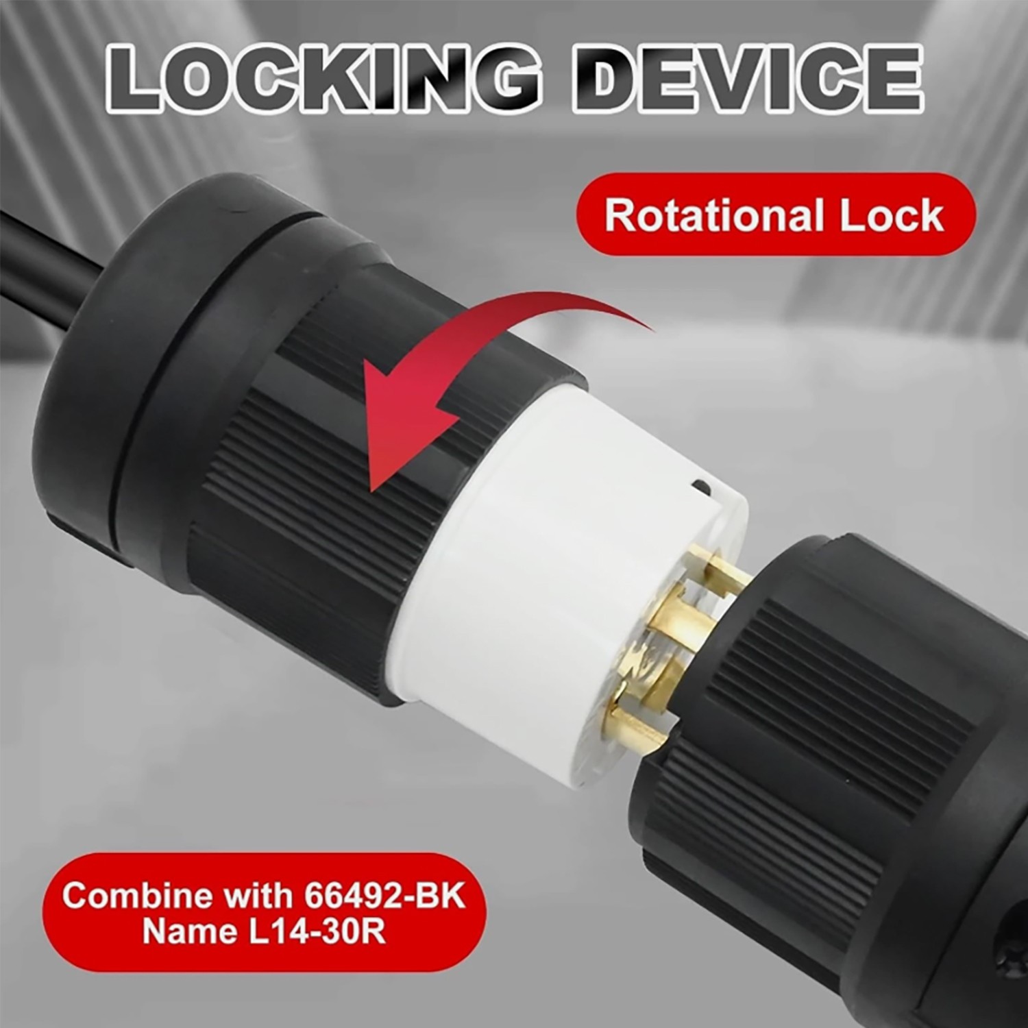 L14-30R 30 Amps 125/250V 4 Prong Generator Twist Locking Plug Connector Female