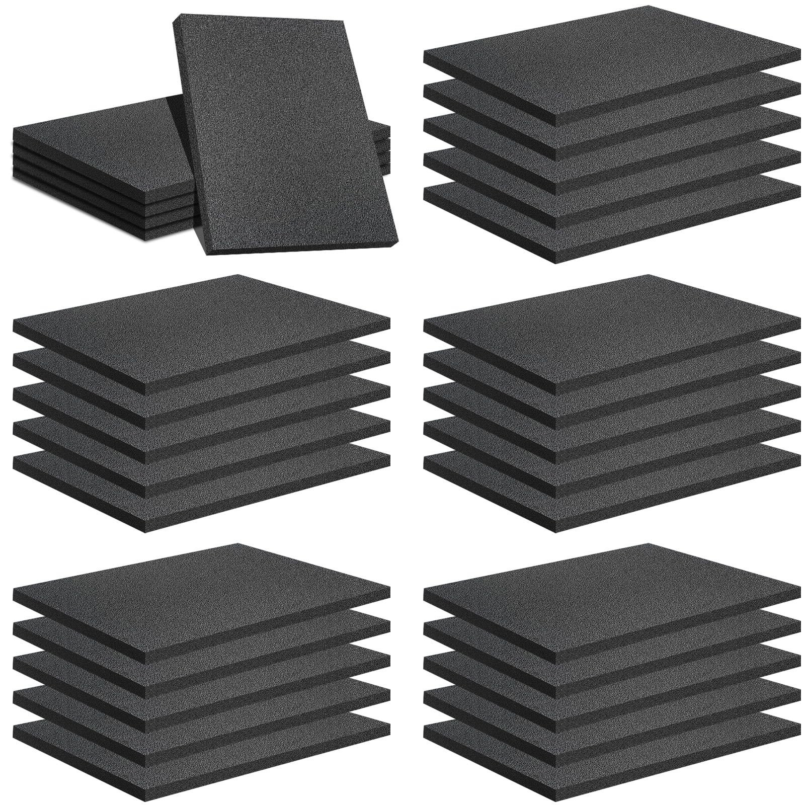 32 Pcs Black Foam Sheets 12″ x 8″ x 0.5″ – Packing, Craft, Moving, Shipping Padd
