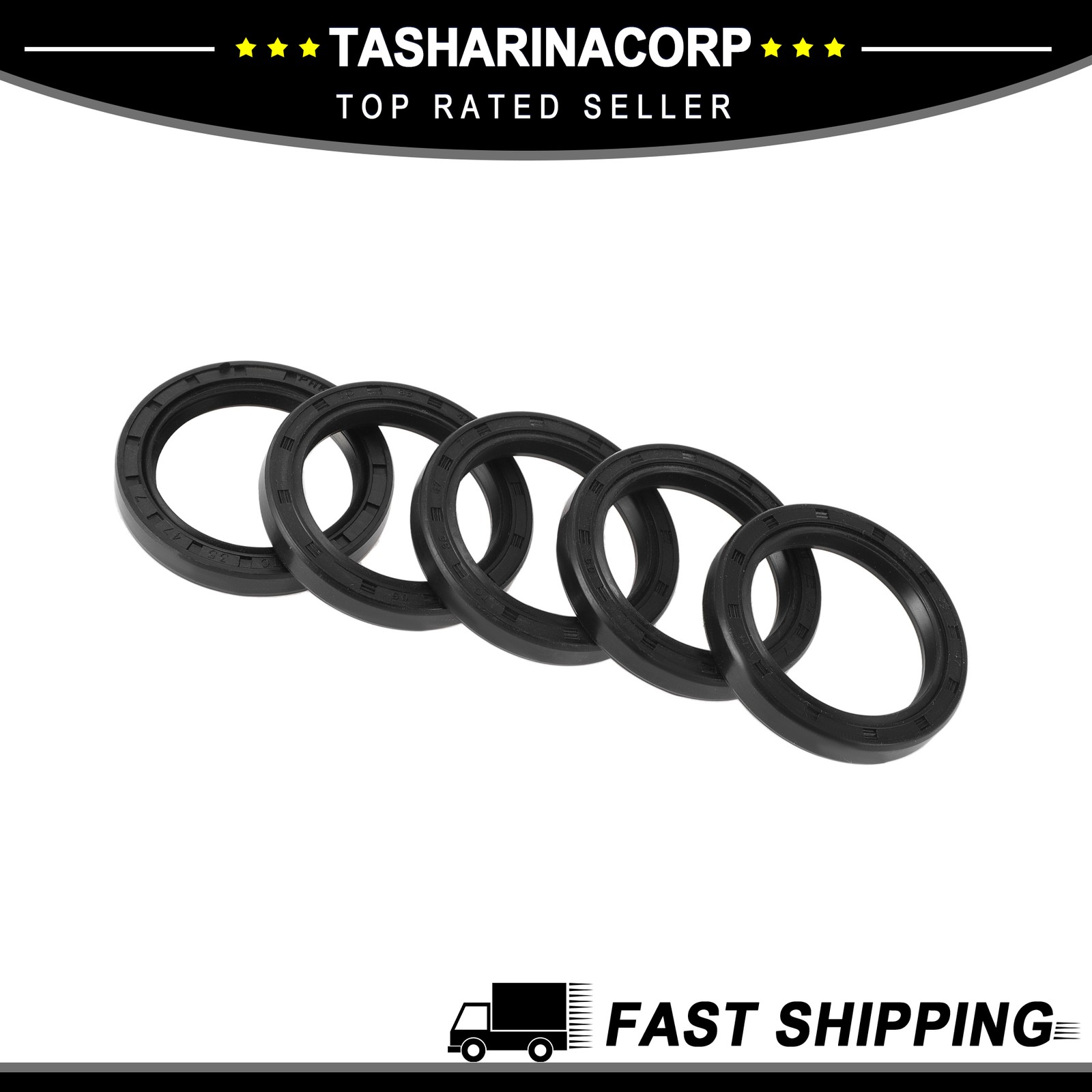 Rotary Shaft Seal Oil Seal Nitrile 70 Durometer Rubber 35x47x7mm Black 5Pcs
