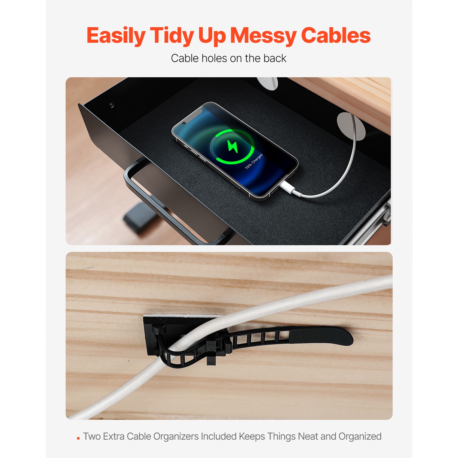 Uimoso 13-inch Slide-Out Under Desk Drawer Organizer for Home and Office
