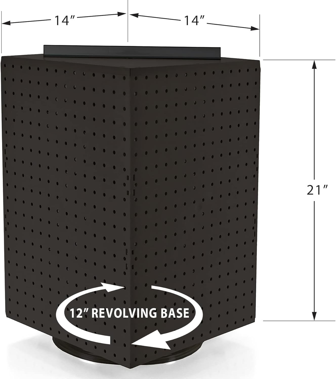 Rotating Countertop Display with Peg Hooks Included, 14″x14″x20″ Retail Display