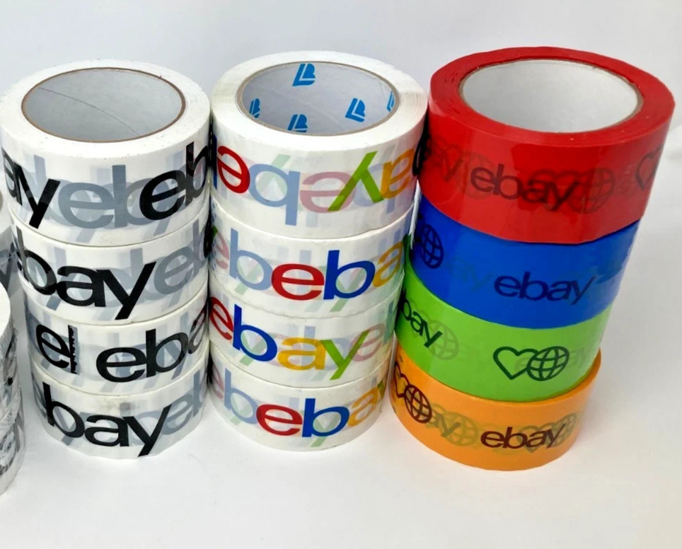 Lot of 24 Assorted NEW Ebay Packing Shipping Tape 2″ x 75 Yd Free Ship 24 Roll