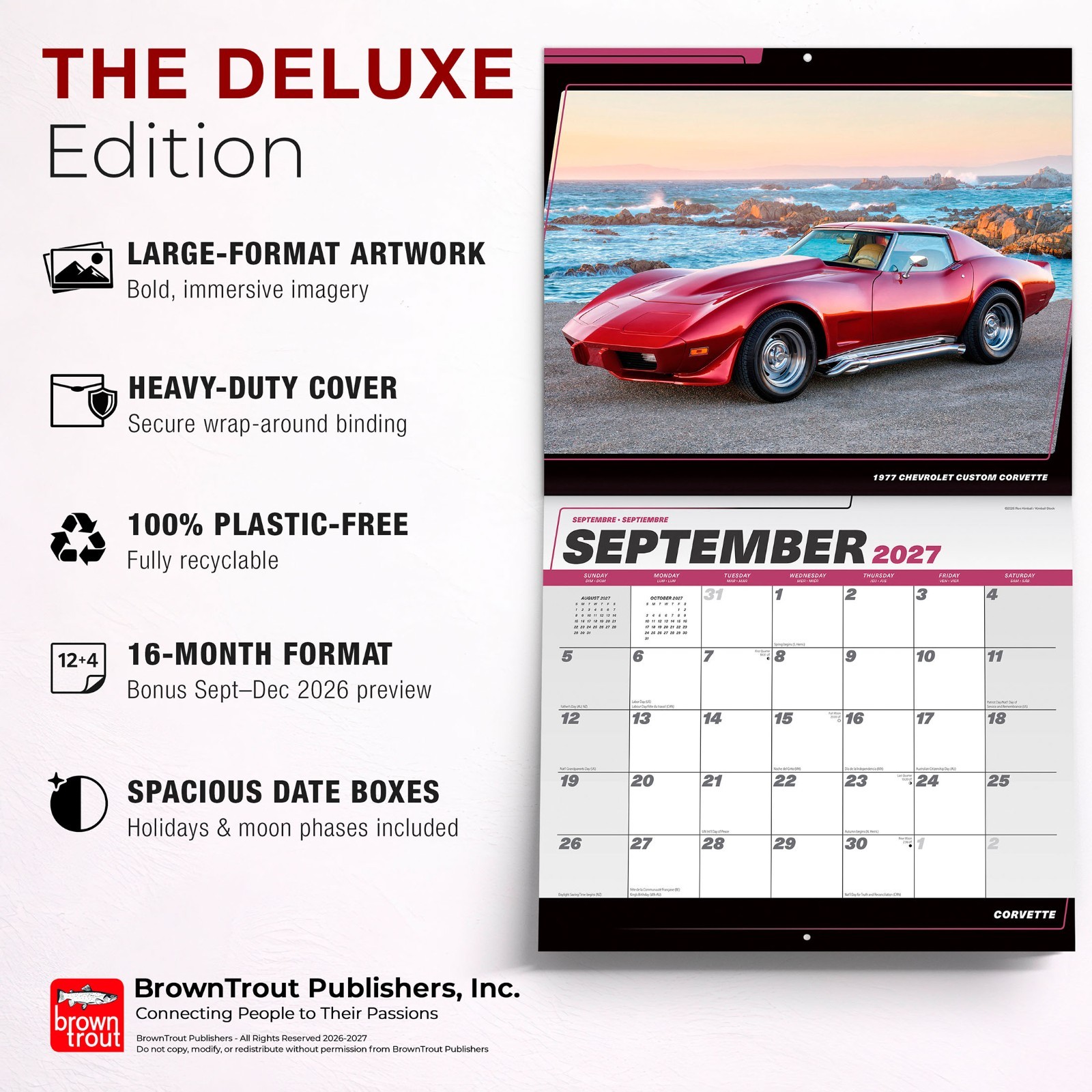 Corvette OFFICIAL | 2027 14×24″ (Hanging) Deluxe Wall Calendar