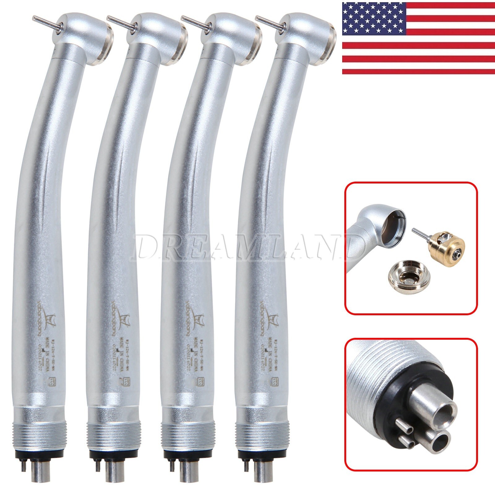4x Dental High Speed Handpiece 4 Hole Turbine Yabangbang Large head YDA4 USA