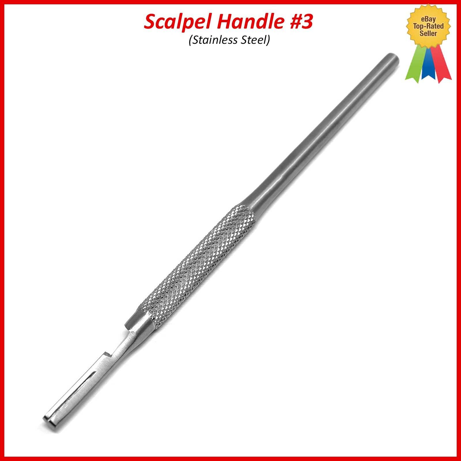 Set of 3 Pcs Dental Surgical Scalpel Handle Round Straight Blade Holder