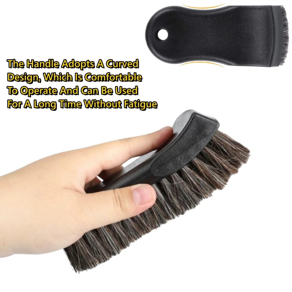 1 pc Horsehair Leather Cleaning Brush Car Interior Detailing Tool