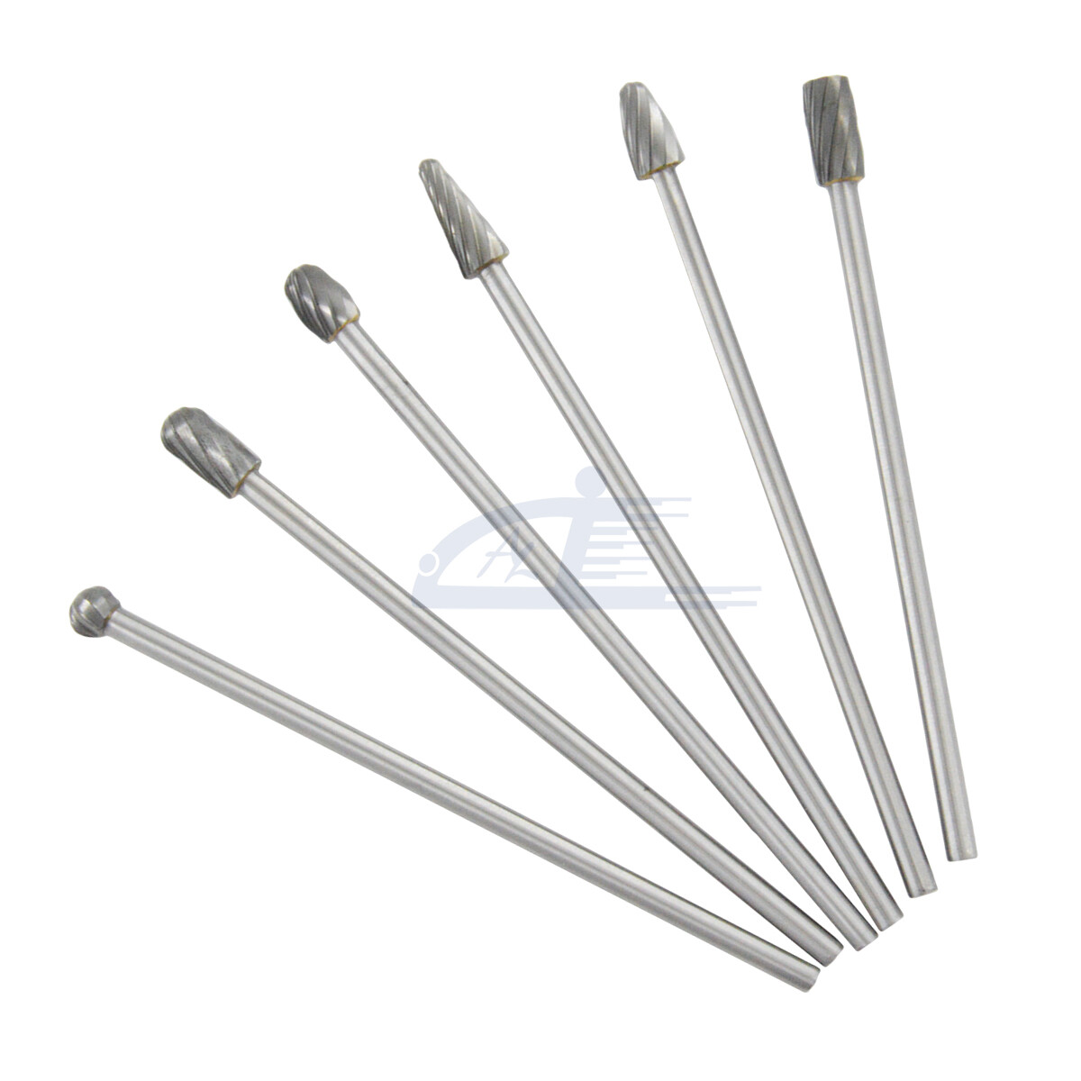 6pc 1/4″ Tungsten Rotary Carbide Burr Bits Aluminum Bur 6″ Long Shank Single Cut