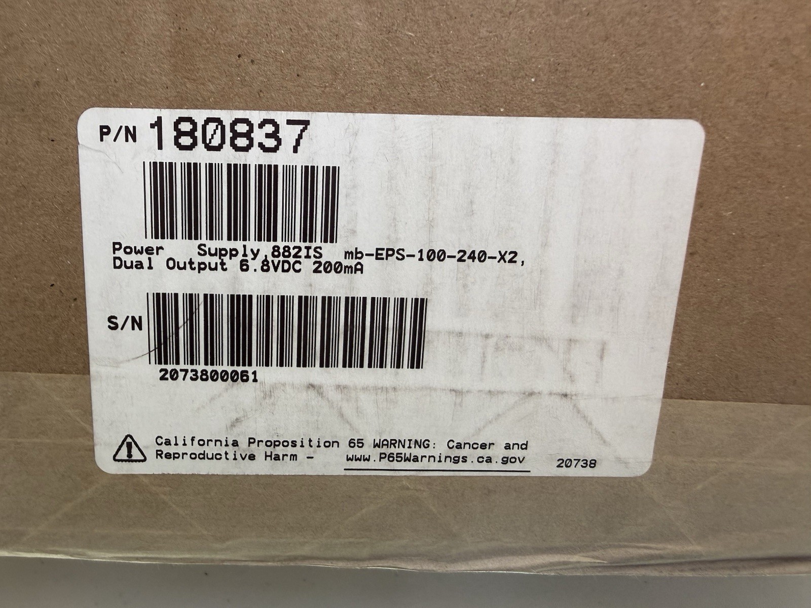 Rice Lake mb-EPS-100-240-X2 Switching Power Supply 6.8VDC 200mA Dual Out