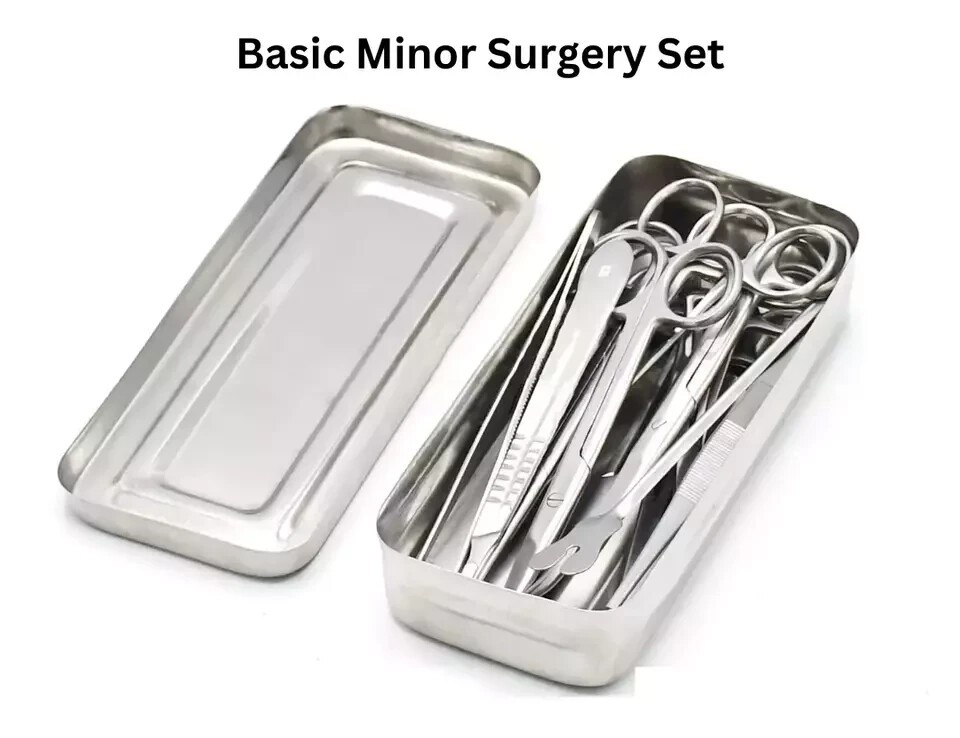3 Set of 13 Pcs Basic Minor Surgery Kit W/ Steel Box Surgical Instruments