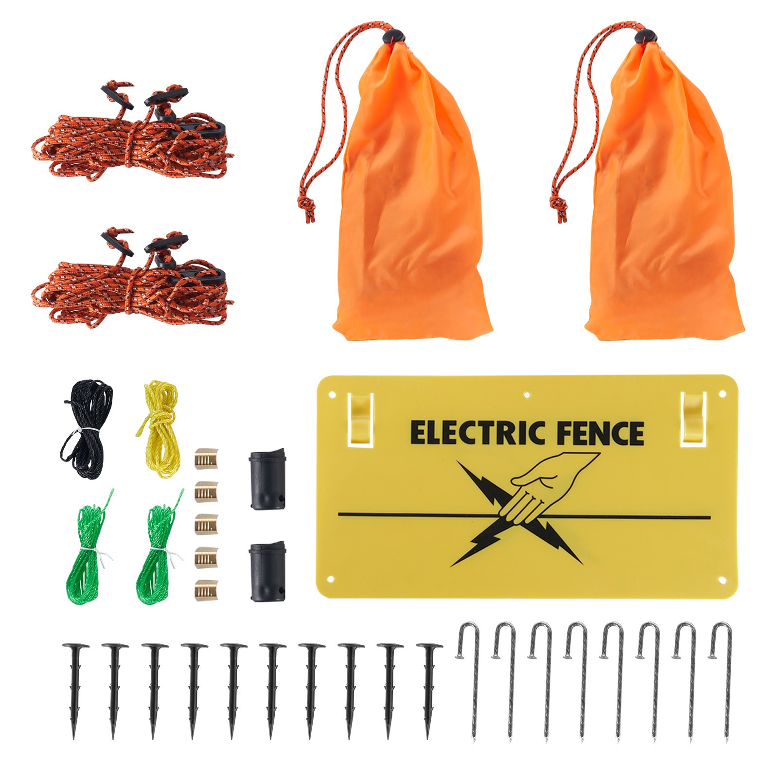 VEVOR Electric Netting Fence Kit PE Net Fencing 48″H x 168’L with Posts Spikes
