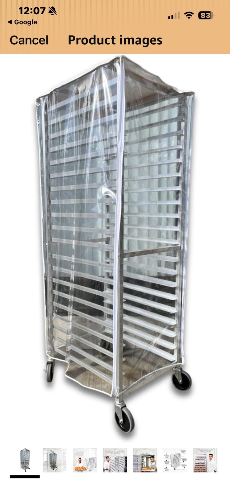Commercial Kitchen Rubbermaid Clear Zipper Pro Serve Sheet Pan Rack Restaurant