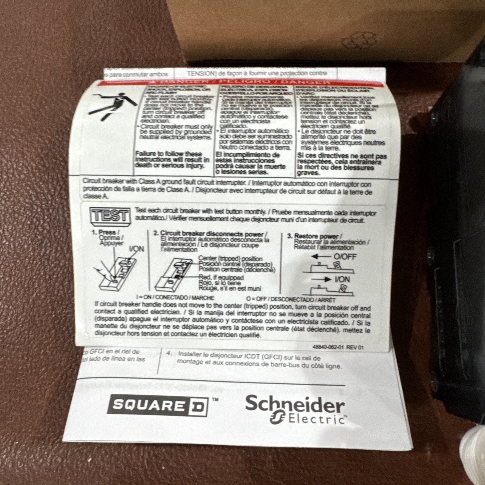 Square D 2P 30A QOB230GFI 2 Pole 30 Amp 120/240V GFCI Bolt On Circuit Breaker