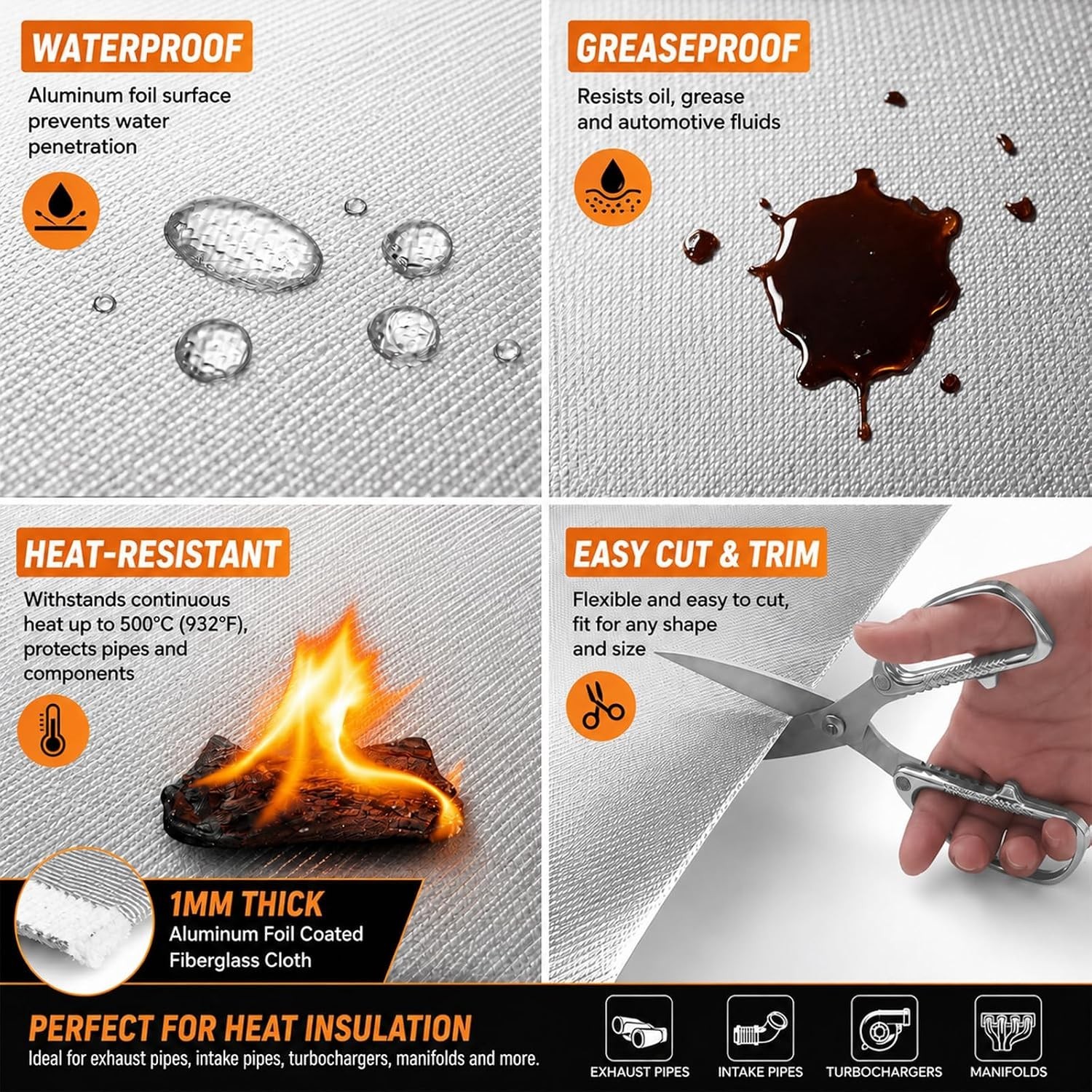 Thermal Block – Automotive Heat Shield – Reflective Aluminum, Insulation & Ad…