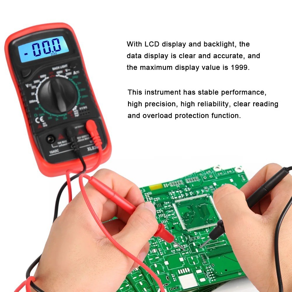 Digital Multimeter AC DC Voltmeter Ammeter Ohmmeter Volt Tester Meter XL830L USA