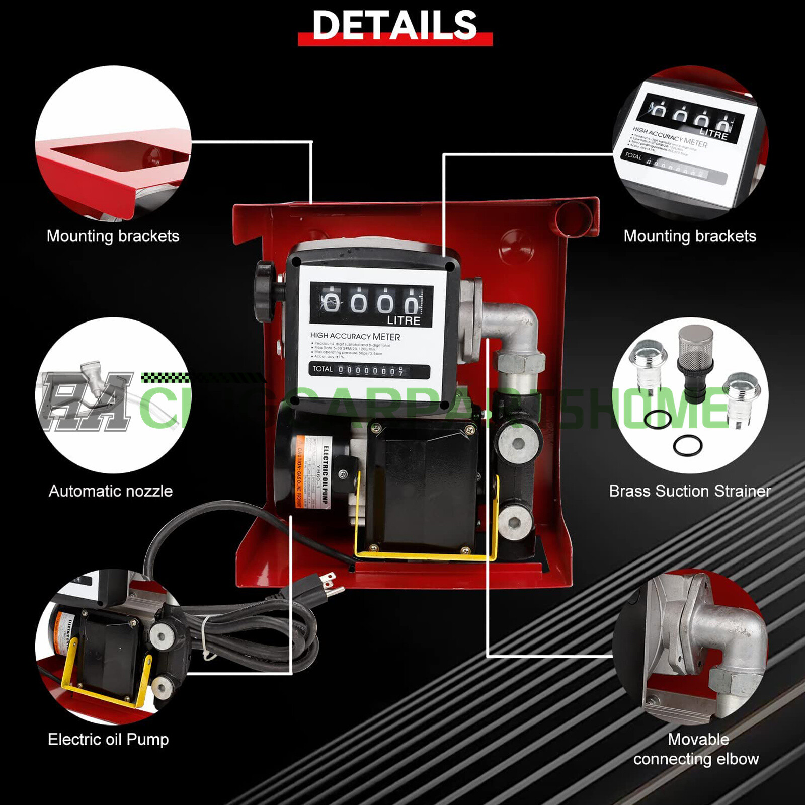110V 550W Electric Diesel Oil Fuel Transfer Pump Self Priming +Hose Fuel Nozzle