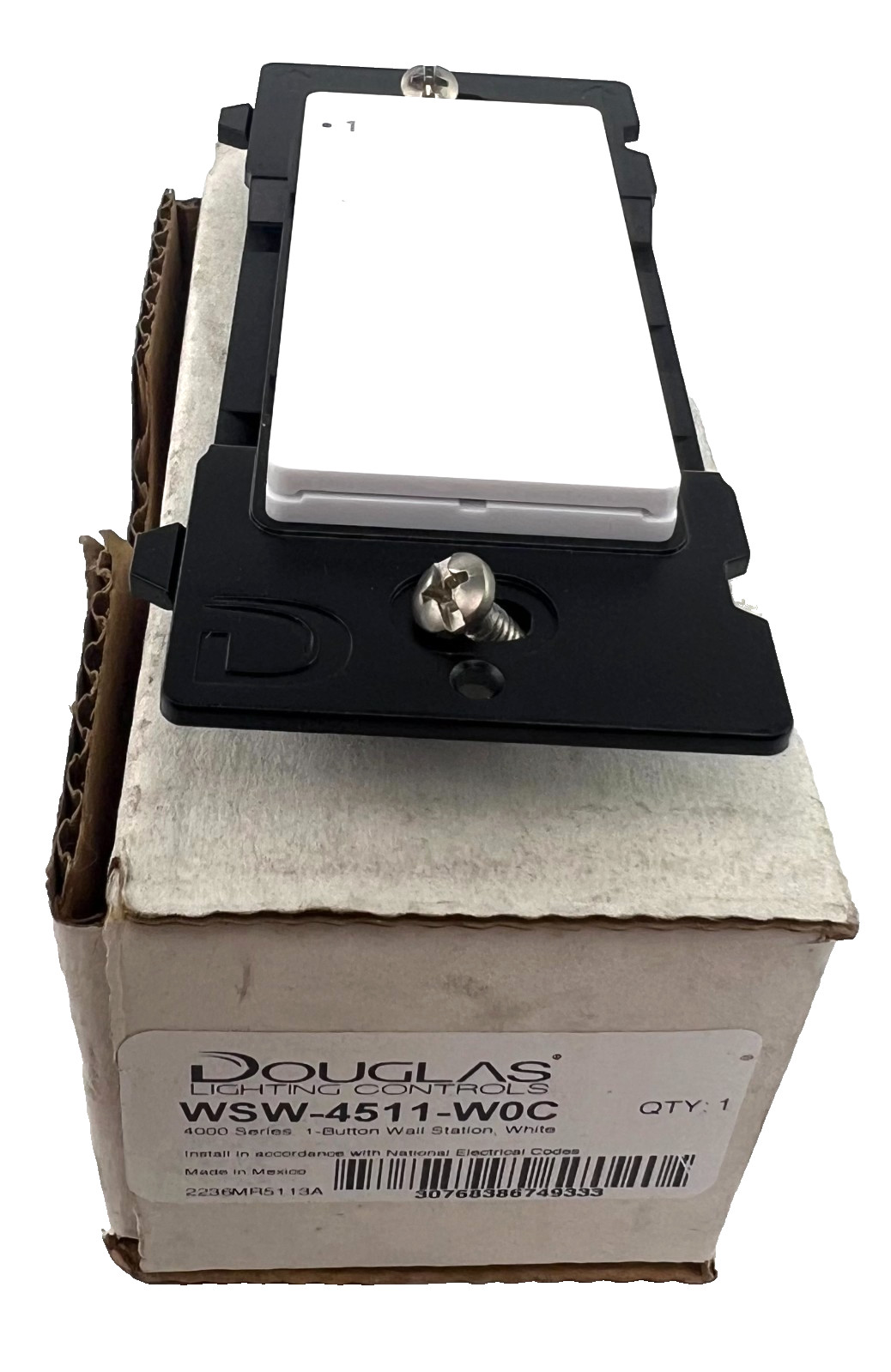 Douglas Lighting Controls WSW-4511-W0C 400 Series 1-Button Wall White Switch