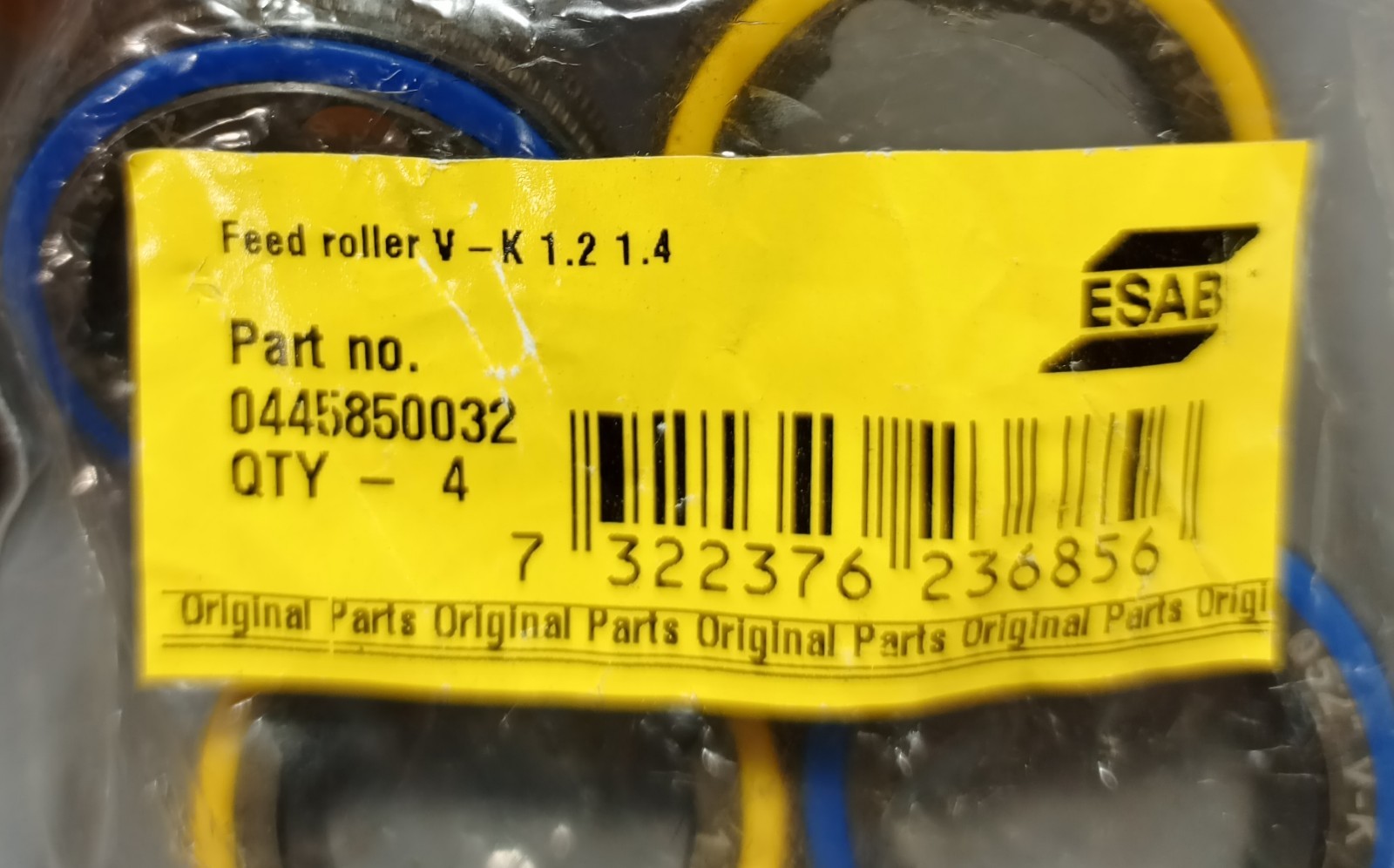 Lot Of 16 Esab 0445850032 Feed Roller V-K 1.2 1.4