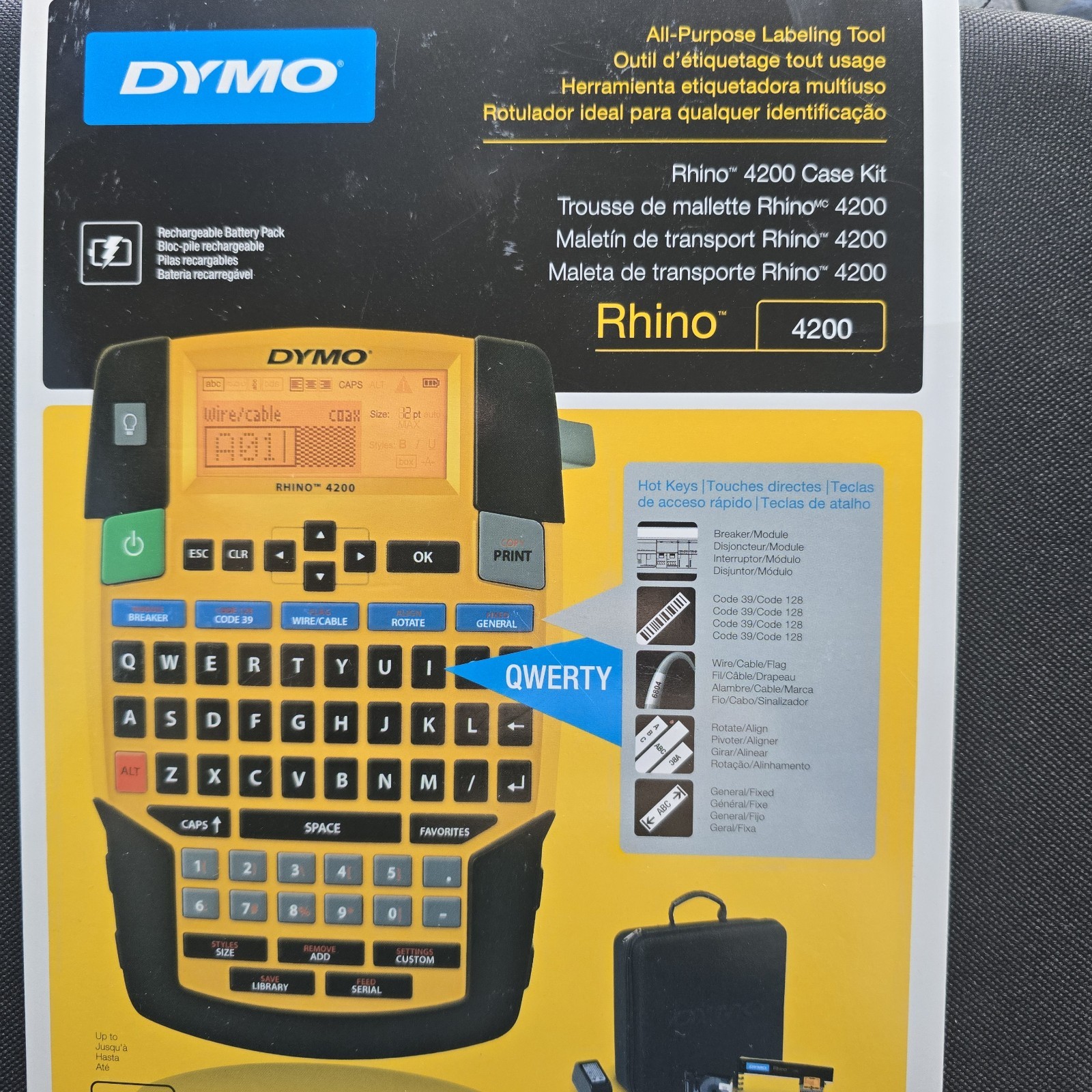 Dymo Rhino 4200 Case Kit All-purpose Labeling Tool 19MM 3/4″ Bundle
