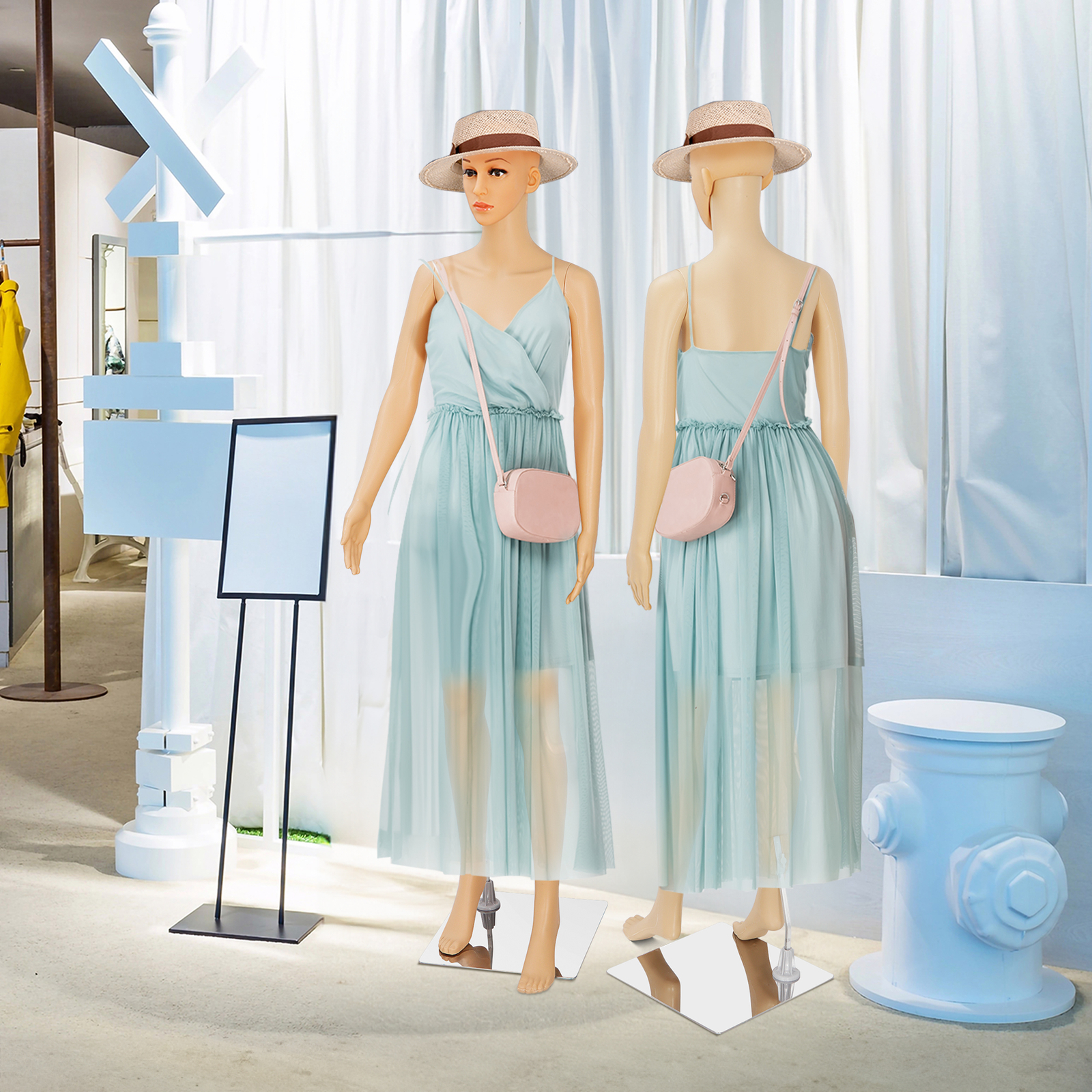 69 Inch Adjustable Female Mannequin Flexible Limbs & Detachable Retail Display