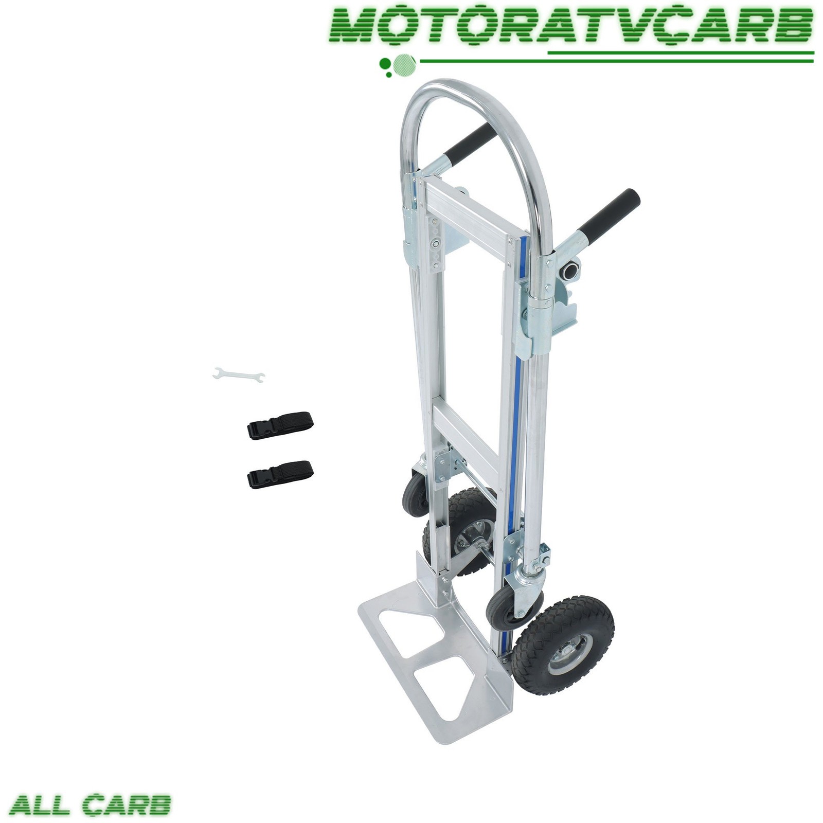 ALL-CARB 1000 Lbs Aluminum Hand Truck 2 in 1 Convertible Folding Dolly Cart US