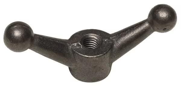 Wing Nut, 1/2″-13, Malleable Iron, Plain, 1.875 in Ht, 4-1/2 in Max Wing Span, 5
