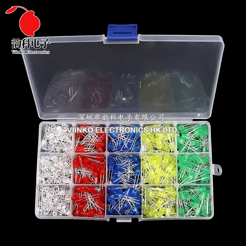 3MM 5MM Light Emitting Diodes Electronics Kit Box F3 F5 LED Diode Assorted Kit W