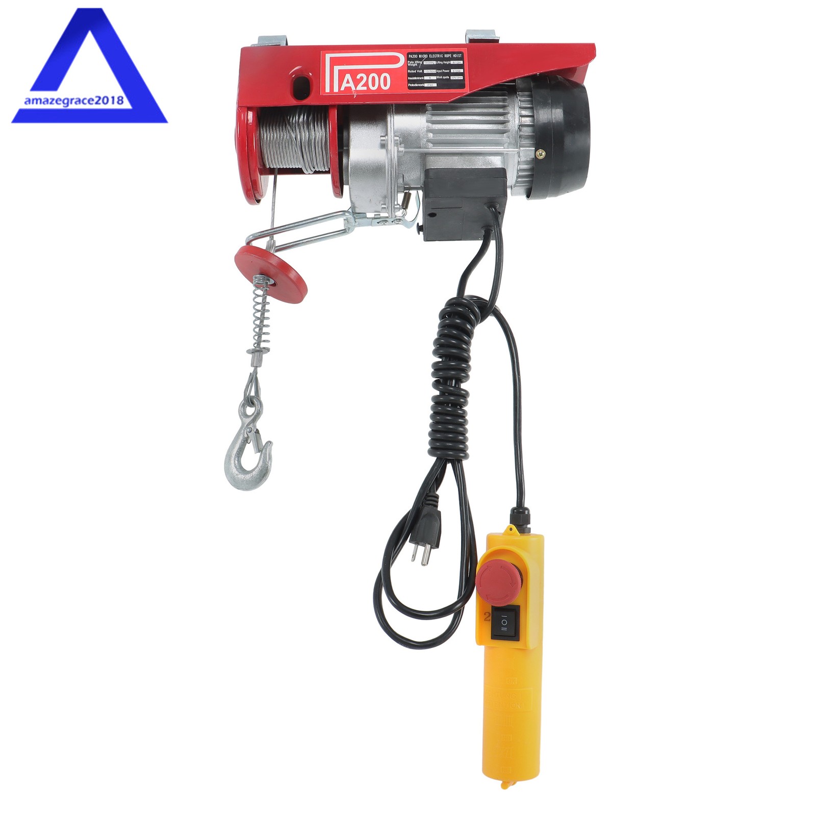 PA200 Mini Electric Hoist 110v 440lbs/200kg 6.6ft/2m Wired Remote Control