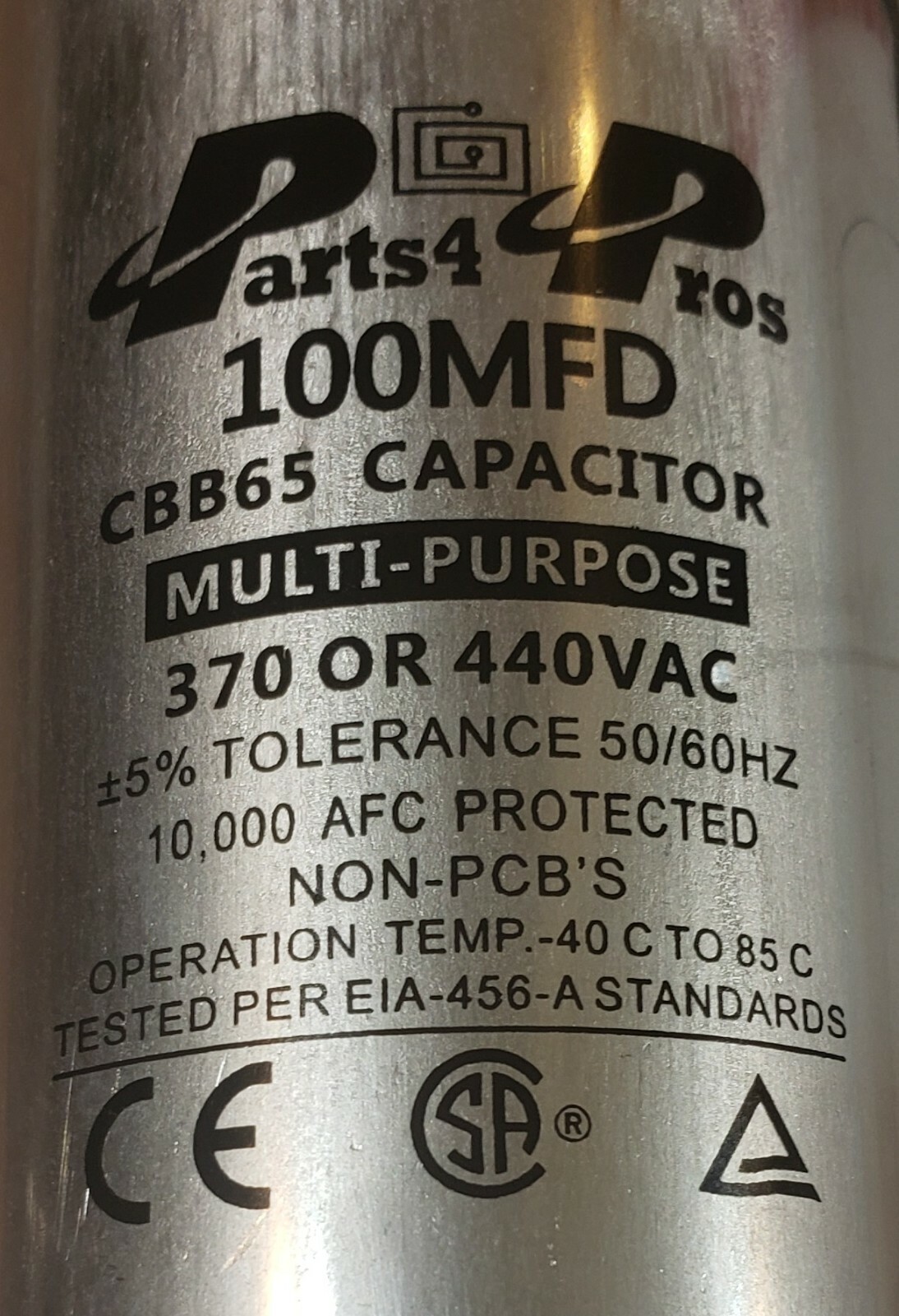 100uF 370 V 440 V VAC High Quality Motor Run Capacitor CBB65 (5x)