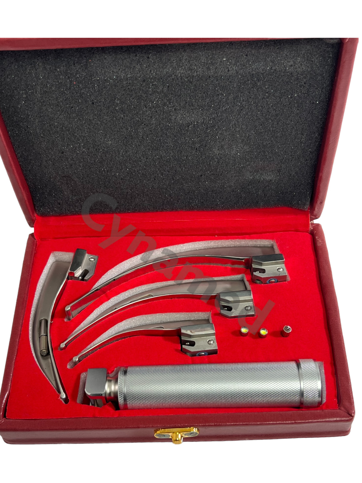 LARYNGOSCOPE MACINTOSH INTUBATION SET OF 4 BLADES AND ONE HANDLE EMT ANESTHESIA
