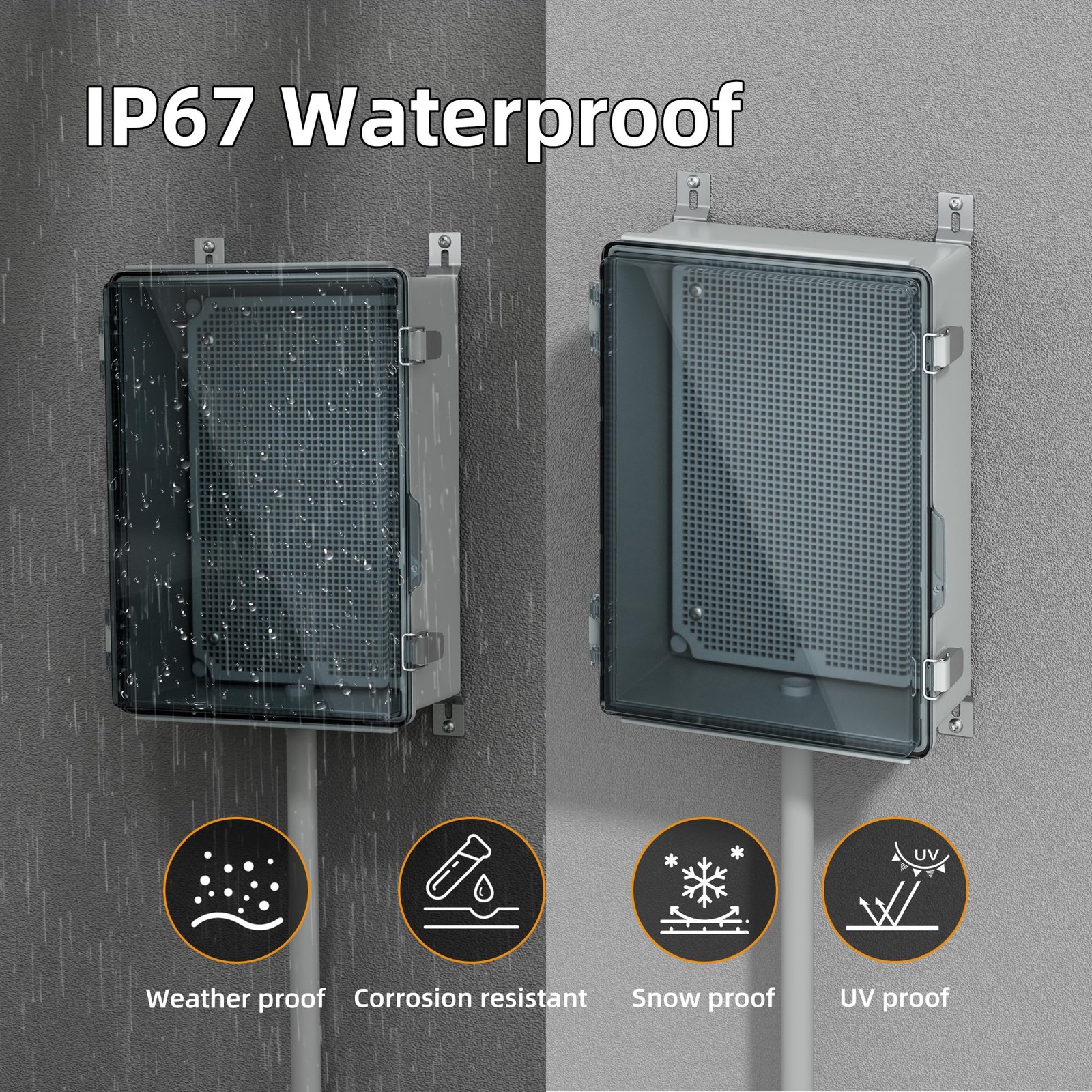 Joinfworld Lockable Outdoor Weatherproof 11.4″x7.5″x5.5″ Clear, Clear