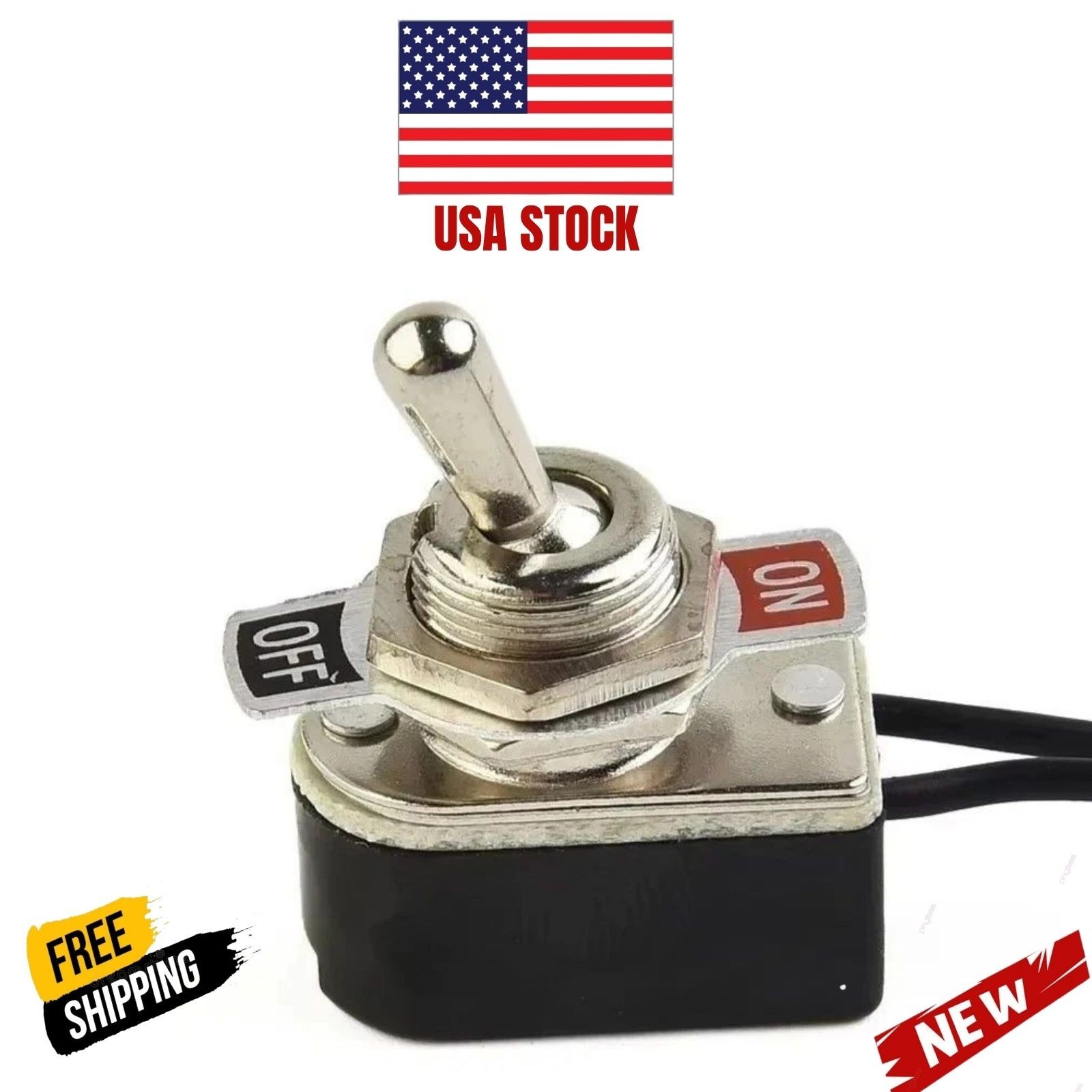SPST Toggle Switch 6A 125V On Off Rocker Switch with Wire 12mm Mount