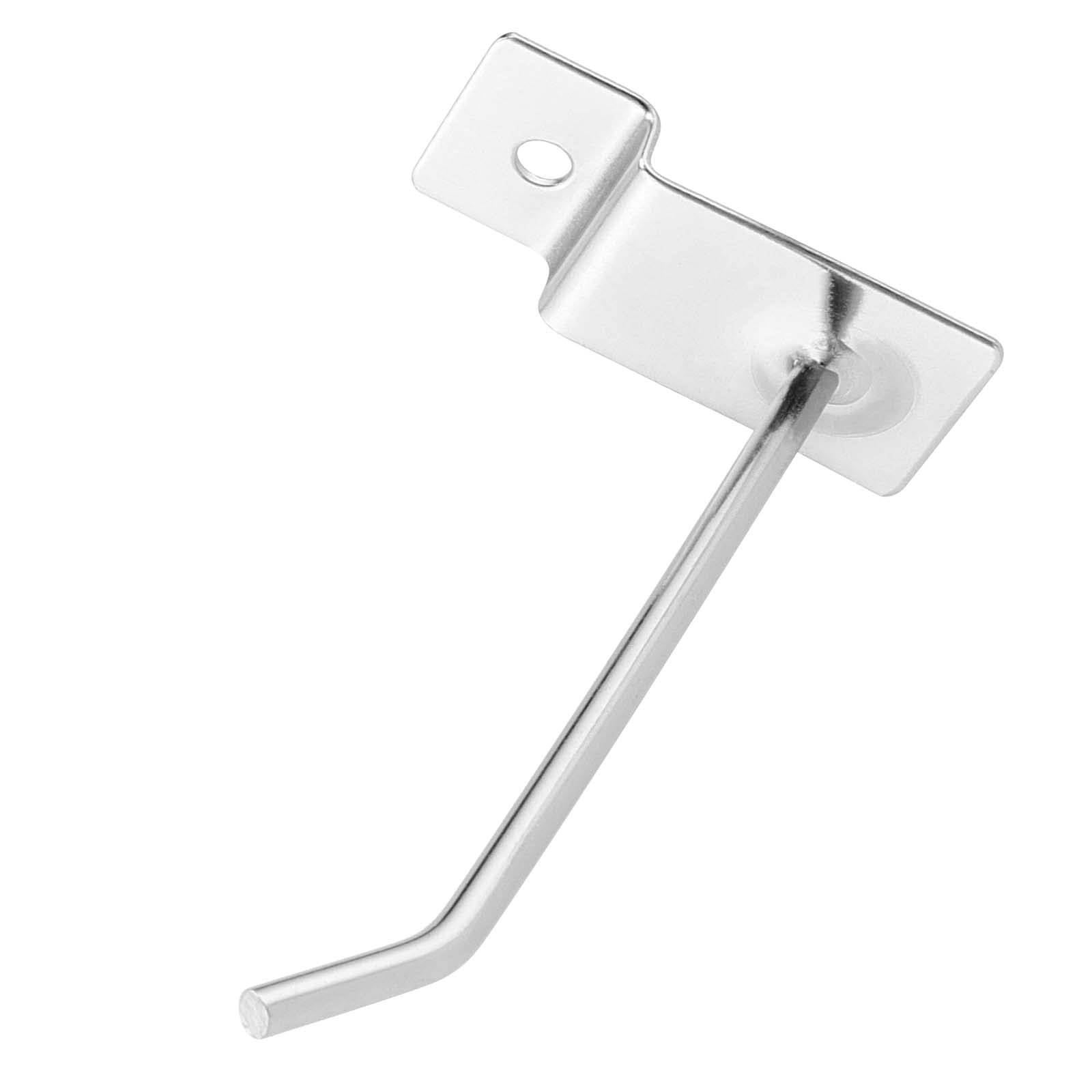 200 Pack 4 Inch Heavy Duty Silver Metal Slatwall Hooks Hangers Slat Board Hoo…