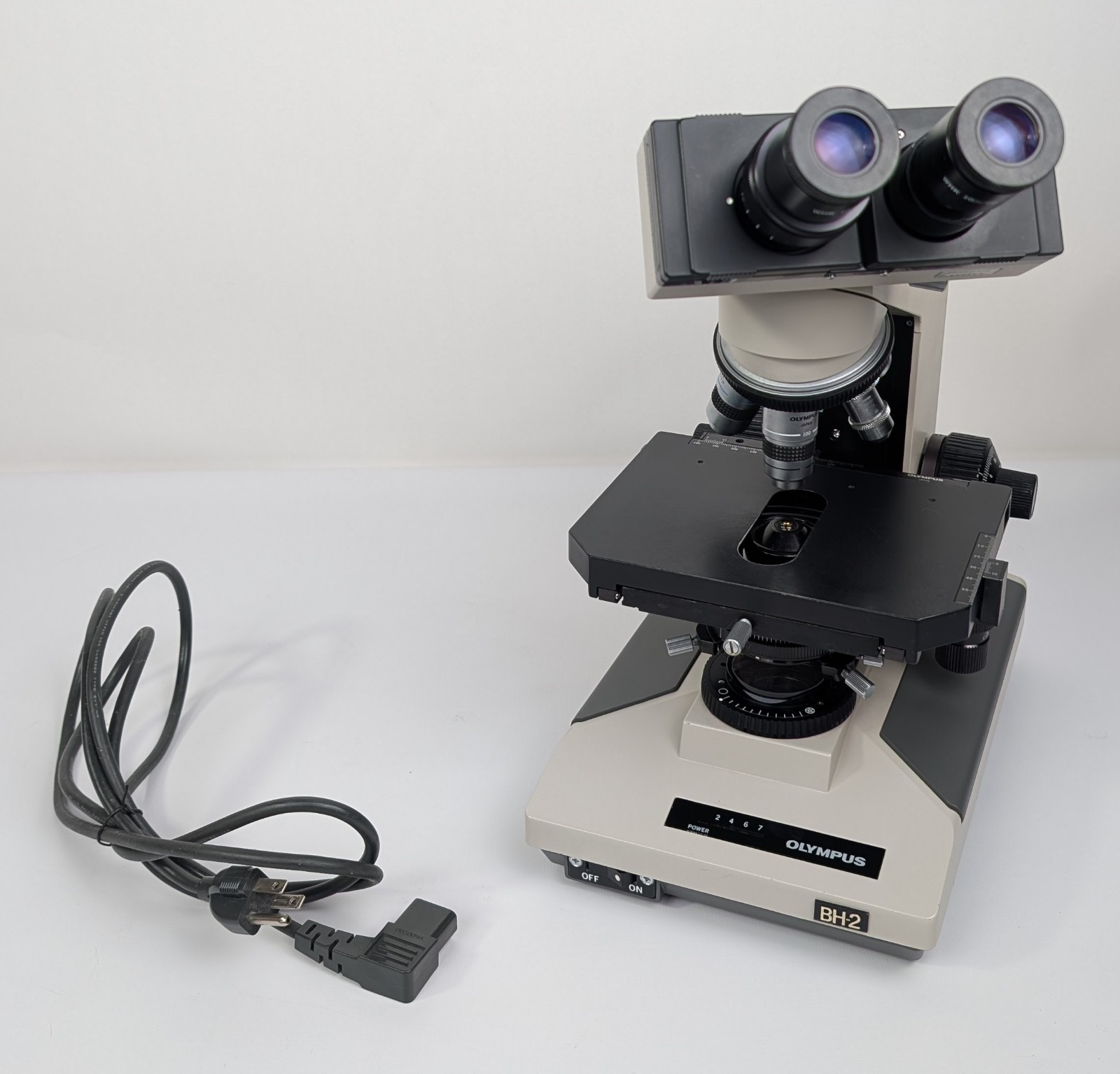 Olympus BH-2 Microscope 4x 10x 40x 100x Oil w/ WHK 10x/20 – Tested